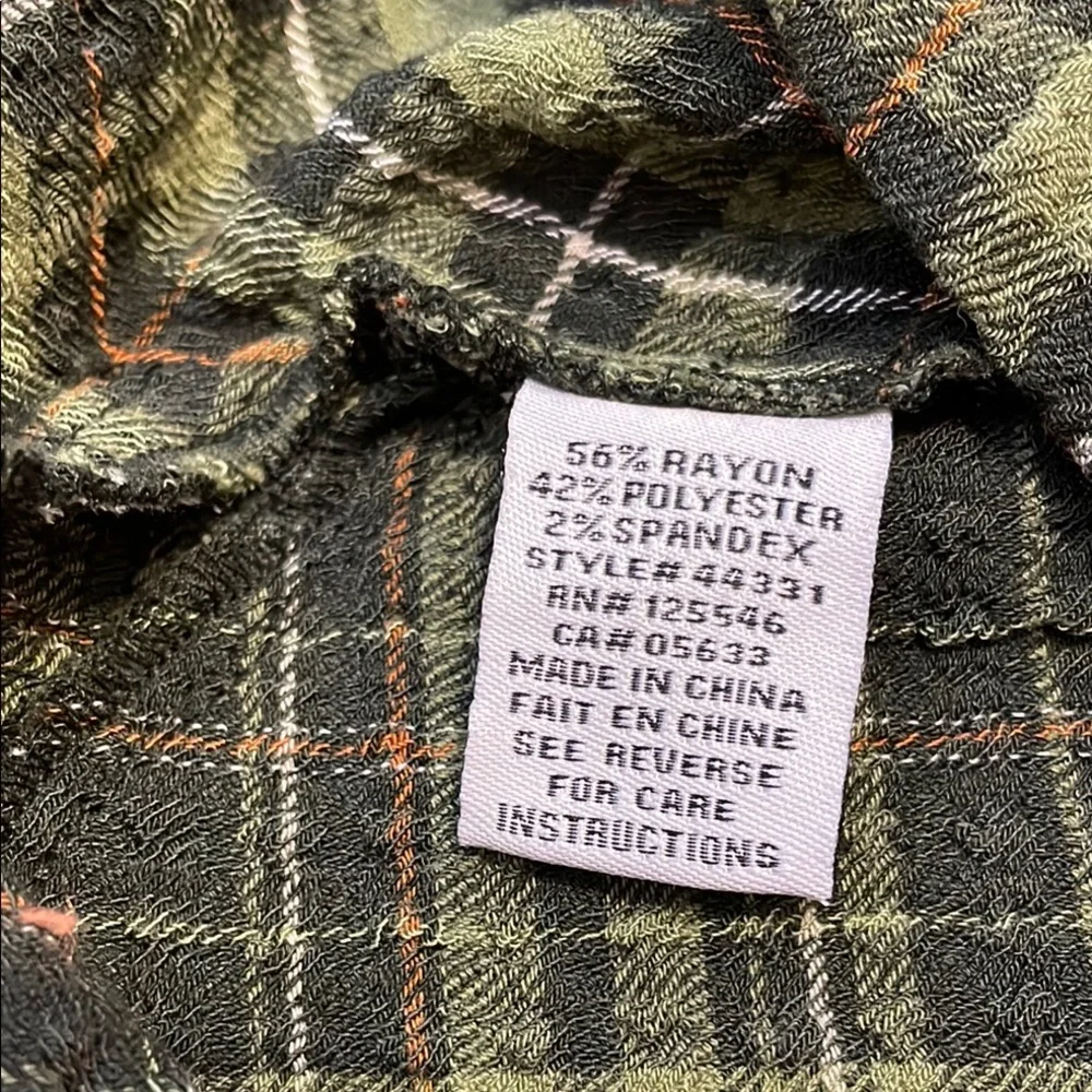 Habitat Green Plaid 3/4 Button Shirt size medium excellent condition - Picture 7 of 7